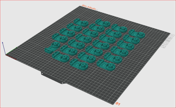 Multiple 3D models displayed in the Orca Slicer workspace.
