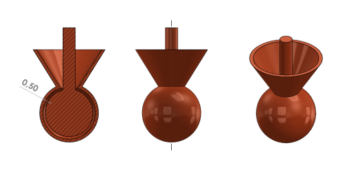 Moving Parts 1 (1) Movable component with specified tolerances and dimensions.